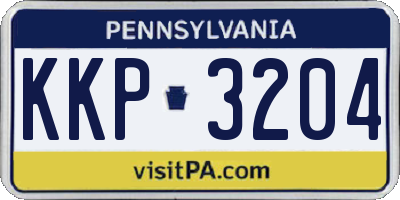 PA license plate KKP3204