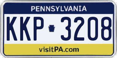 PA license plate KKP3208