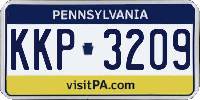 PA license plate KKP3209