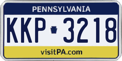 PA license plate KKP3218