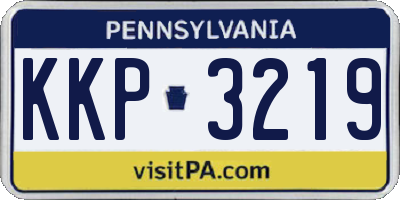 PA license plate KKP3219