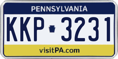 PA license plate KKP3231