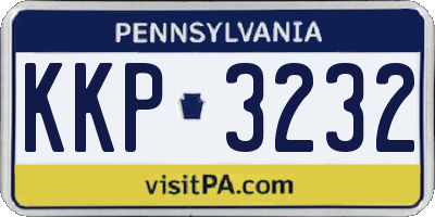 PA license plate KKP3232