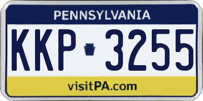 PA license plate KKP3255
