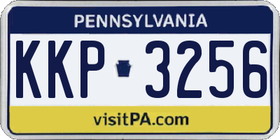 PA license plate KKP3256