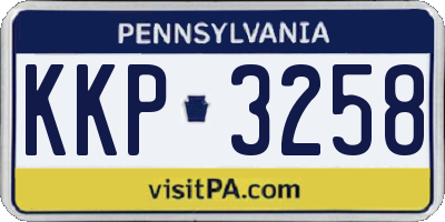 PA license plate KKP3258