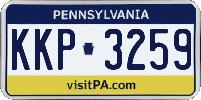 PA license plate KKP3259