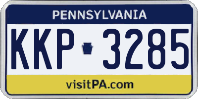 PA license plate KKP3285
