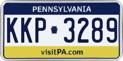 PA license plate KKP3289