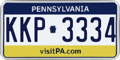 PA license plate KKP3334