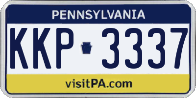 PA license plate KKP3337