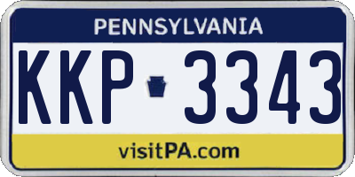 PA license plate KKP3343
