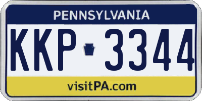 PA license plate KKP3344