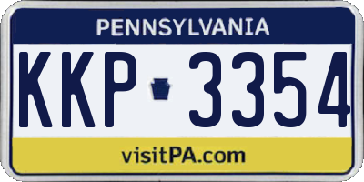 PA license plate KKP3354