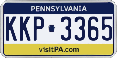 PA license plate KKP3365