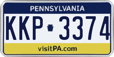 PA license plate KKP3374