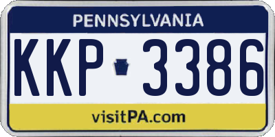 PA license plate KKP3386