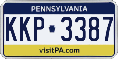 PA license plate KKP3387