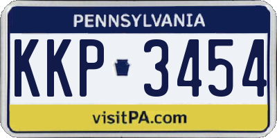 PA license plate KKP3454