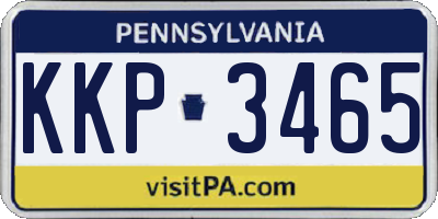 PA license plate KKP3465