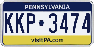 PA license plate KKP3474