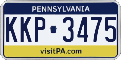 PA license plate KKP3475