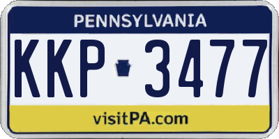 PA license plate KKP3477