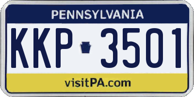 PA license plate KKP3501