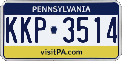 PA license plate KKP3514