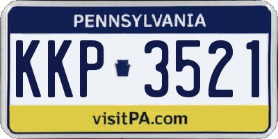 PA license plate KKP3521
