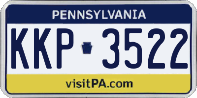 PA license plate KKP3522