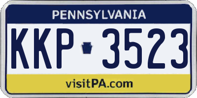 PA license plate KKP3523