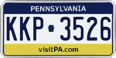 PA license plate KKP3526