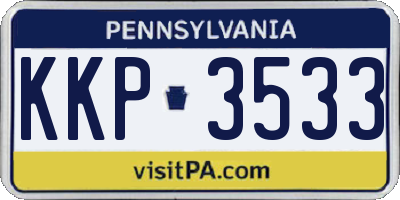 PA license plate KKP3533