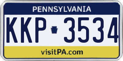 PA license plate KKP3534