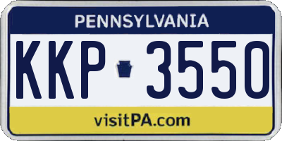 PA license plate KKP3550