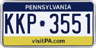 PA license plate KKP3551