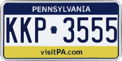 PA license plate KKP3555