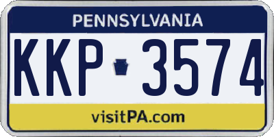 PA license plate KKP3574