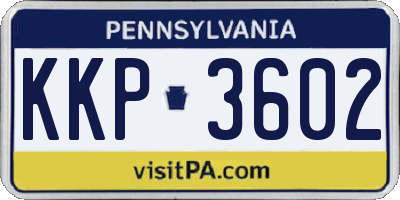 PA license plate KKP3602