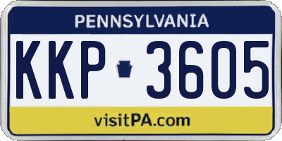 PA license plate KKP3605