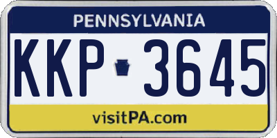PA license plate KKP3645
