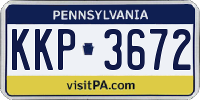 PA license plate KKP3672