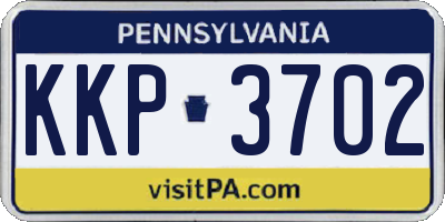 PA license plate KKP3702