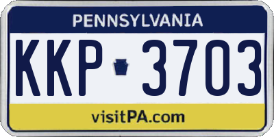 PA license plate KKP3703
