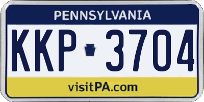 PA license plate KKP3704