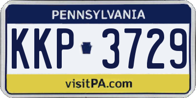 PA license plate KKP3729