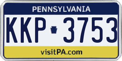 PA license plate KKP3753