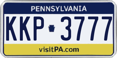 PA license plate KKP3777