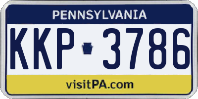 PA license plate KKP3786